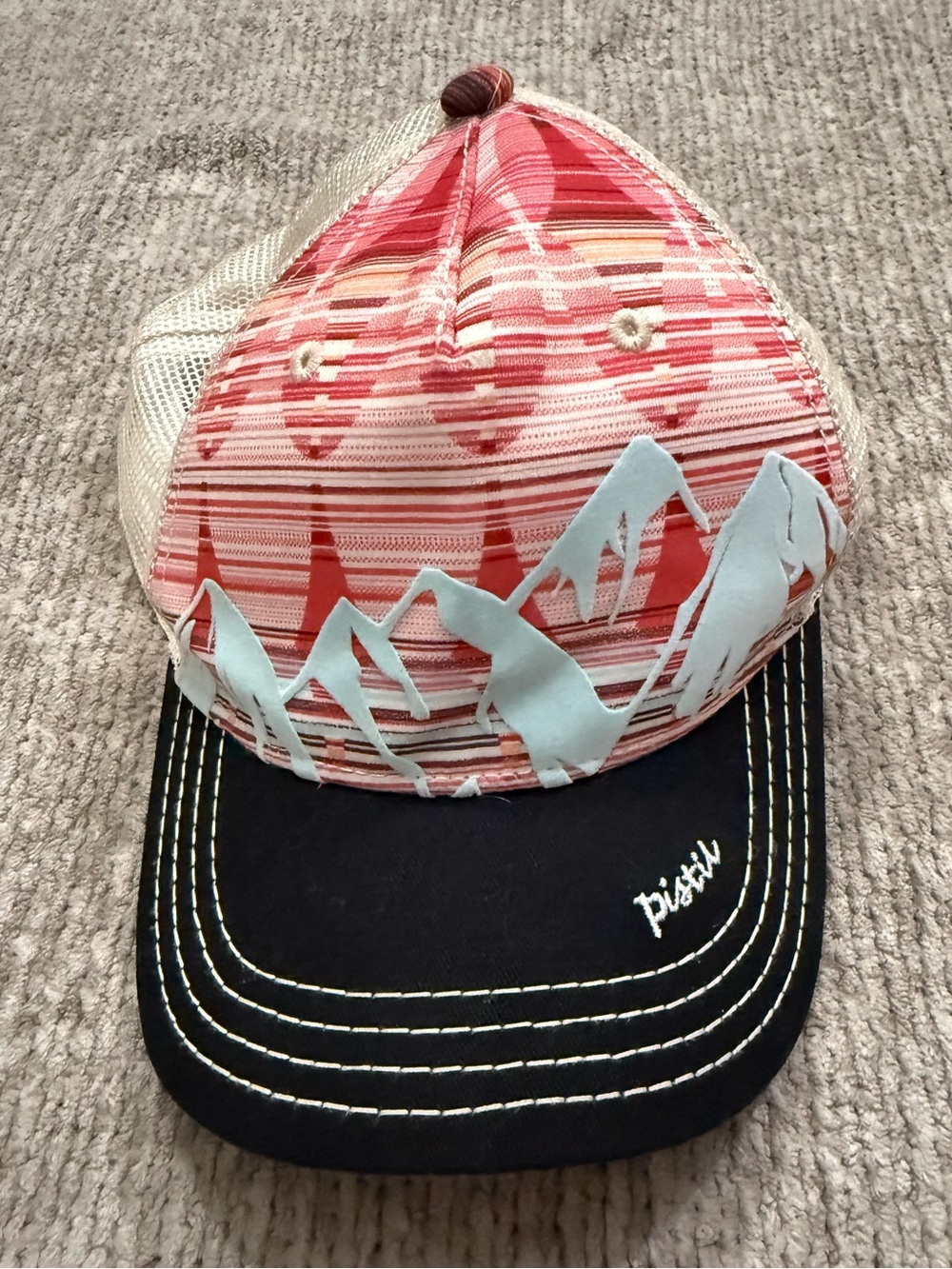 Pistil Mountain Print Trucker Hat Mesh Snapback One Size
